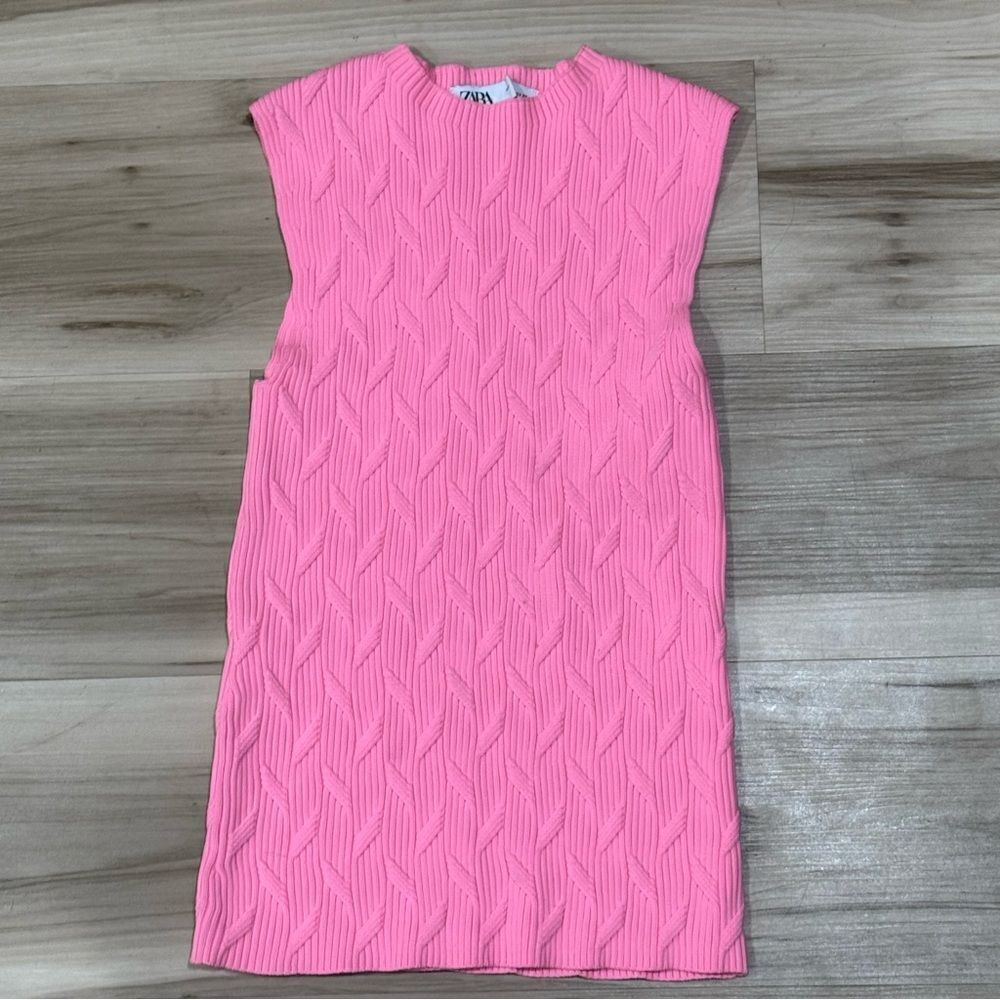 Zara Pink Pleated Sleeveless Tank Top Women’s Small